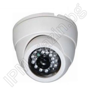 KD-6362K - 3.6mm, 20m, internal mounting, 800 TV lines dome camera with infrared illumination for video surveillance