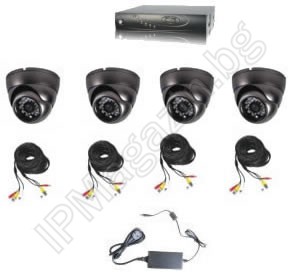 IP-S4044 - CCTV 4 cameras for outdoor-1200 TV lines, 960H and DVR 960H - for apartment, office, shop, warehouse, house and villa 