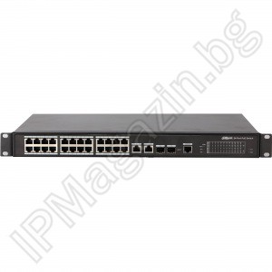 PFS4226-24ET-240 - 28 port, 24 ports 10/100 POE, 2 Combo Gigabit, 2 Combo Gigabit SFP, manageable, Layer 2, DAHUA, a manageable POE switch