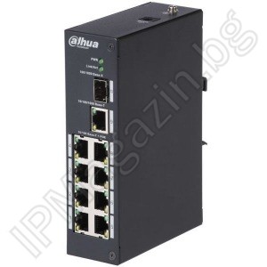 PFS3110-8P-96 - 10 port, 8 port 10/100 POE, 1 Gigabit port, 1 Gigabit optical port, Layer 2 PRO series POE switch DAHUA